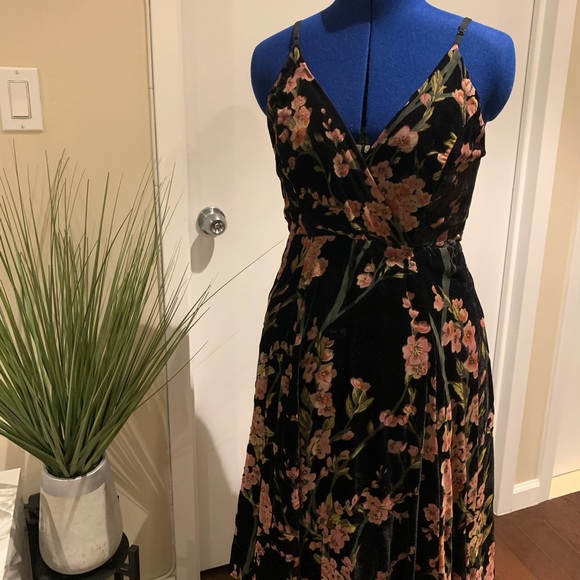 Anthropologie Floral Velvet Dress - Picture 6 of 7